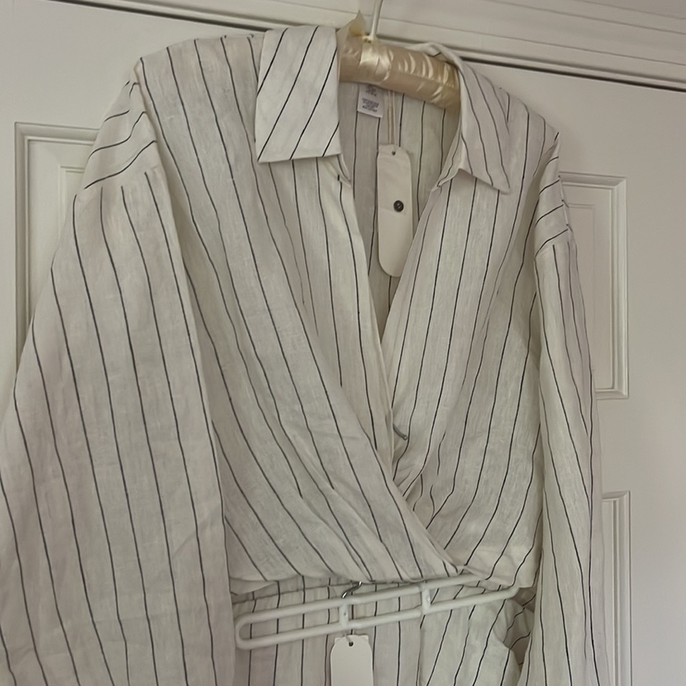 NWT FLAT WHITE linen skirt and top set